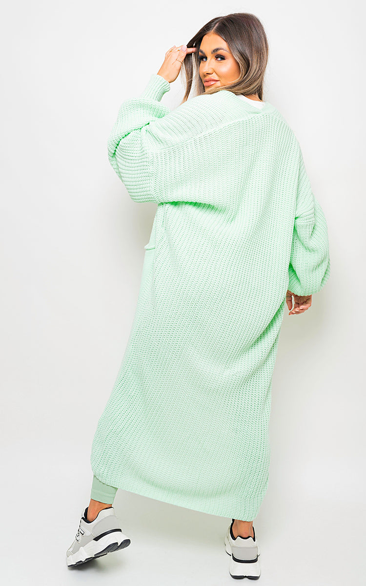 Chunky Knitted Balloon Sleeve Long Maxi Cardigan - Toi ‘n’ Moi Ltd
