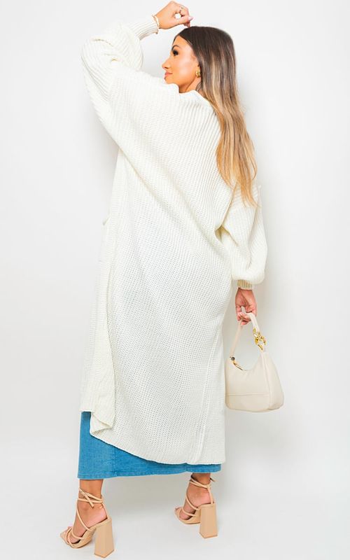 Chunky Knitted Balloon Sleeve Long Maxi Cardigan - Toi ‘n’ Moi Ltd
