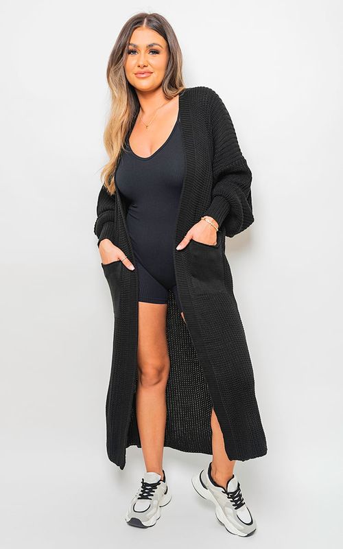 Chunky Knitted Balloon Sleeve Long Maxi Cardigan - Toi ‘n’ Moi Ltd