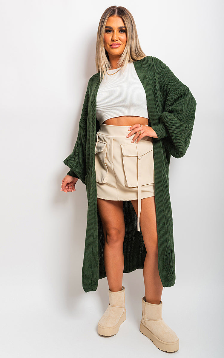Chunky Knitted Balloon Sleeve Long Maxi Cardigan - Toi ‘n’ Moi Ltd