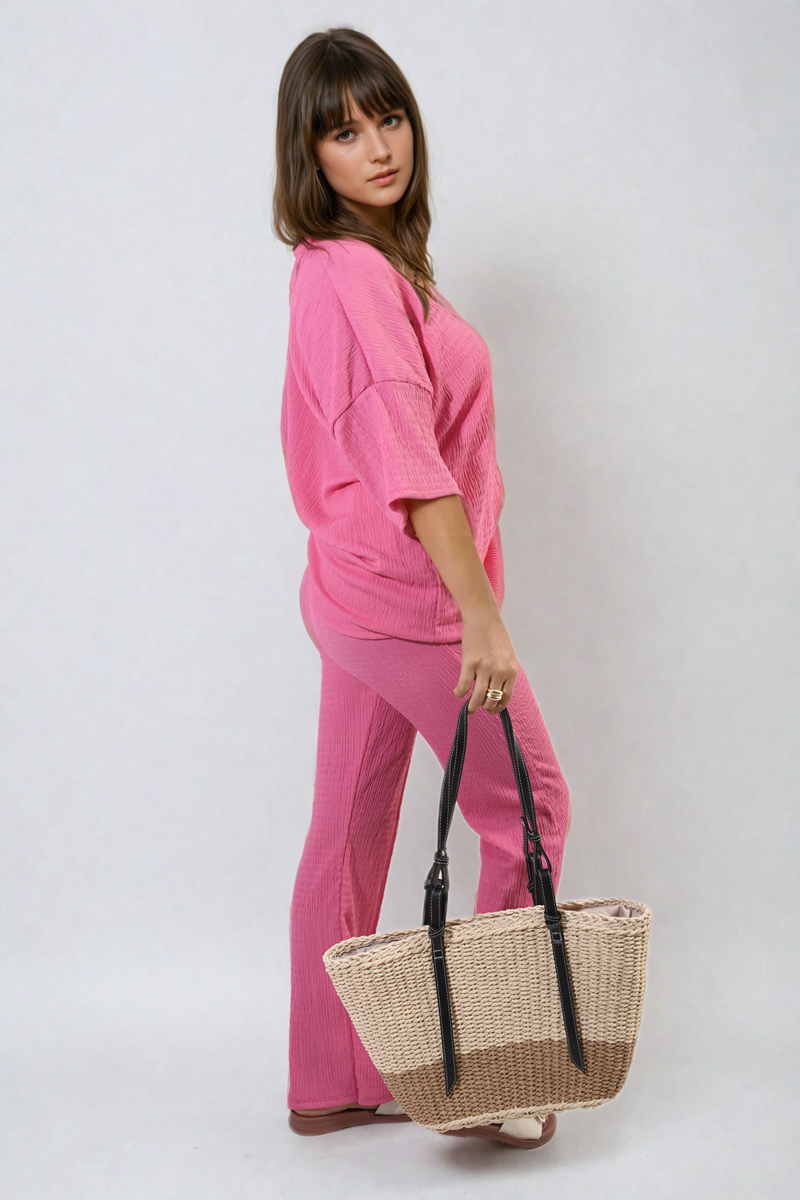 Cheesecloth Pattern Top and Trouser Co-ord Set - Toi ‘n’ Moi Ltd