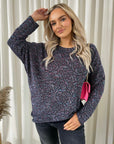 Long Sleeve Glitter Floral Pattern Top