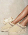 Ankle Cozy Plush Lining Thick Sole Fluffy Slippers - Toi ‘n’ Moi Ltd