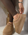 Ankle Cozy Plush Lining Thick Sole Fluffy Slippers - Toi ‘n’ Moi Ltd