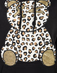 Long Sleeve Leopard Print Teddy Graphic Hoodie