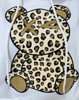 Long Sleeve Leopard Print Teddy Graphic Hoodie