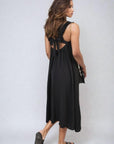 Square Neckline Ruffle Straps Tie Detail Beach Midi Dress - Toi ‘n’ Moi Ltd