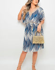 Belted Lace Panel Printed Mini Dress - Toi ‘n’ Moi Ltd