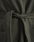 Waist Belt Longline Coat Jacket with Pocket