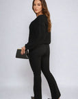 High Waisted Flare Leg Trouser