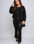 High Waisted Flare Leg Trouser