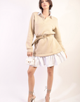 Collared Long Sleeve Mini Dress