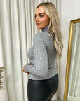 Fitted Long Sleeve Fluffy Knitted Top