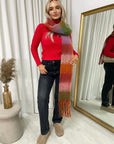 Fitted Long Sleeve Fluffy Knitted Top