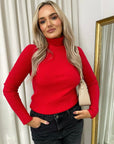 Fitted Long Sleeve Fluffy Knitted Top