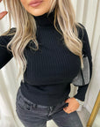 Fitted Long Sleeve Fluffy Knitted Top