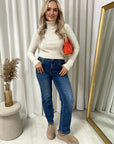 Fitted Long Sleeve Fluffy Knitted Top