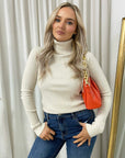 Fitted Long Sleeve Fluffy Knitted Top