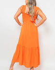 Wide Ruffle Strap Smocked Midi Dress - Toi ‘n’ Moi Ltd