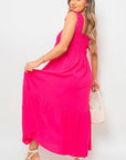 Wide Ruffle Strap Smocked Midi Dress - Toi ‘n’ Moi Ltd