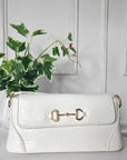 Faux Leather Croc Print Handbag