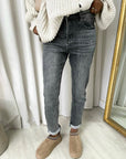 High Waisted Acid Wash Jeans