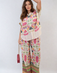 Button Down Printed Summer Top - Toi ‘n’ Moi Ltd