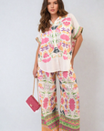 Button Down Printed Summer Top - Toi ‘n’ Moi Ltd