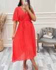 Pleated Wrap Front Maxi Dress - Toi ‘n’ Moi Ltd