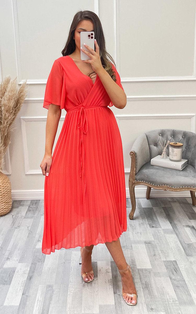 Pleated Wrap Front Maxi Dress - Toi ‘n’ Moi Ltd