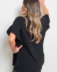 Button Down Pleated Frill Tops - Toi ‘n’ Moi Ltd