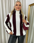 Roll Neck Stripe Knitted Jumper