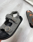 Faux Fur Double Buckle Sliders