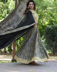 Rajasthnai Bagru Original Handblock Print Pure Cotton Designer Crop Top Stitched Lehenga With Mulmul Dupatta-3