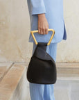 Luxury Leather Bucket Acrylic Handle Shoulder Bag
