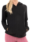 SOLID HONEYCOMB JACKET BLK S - Toi ‘n’ Moi Ltd