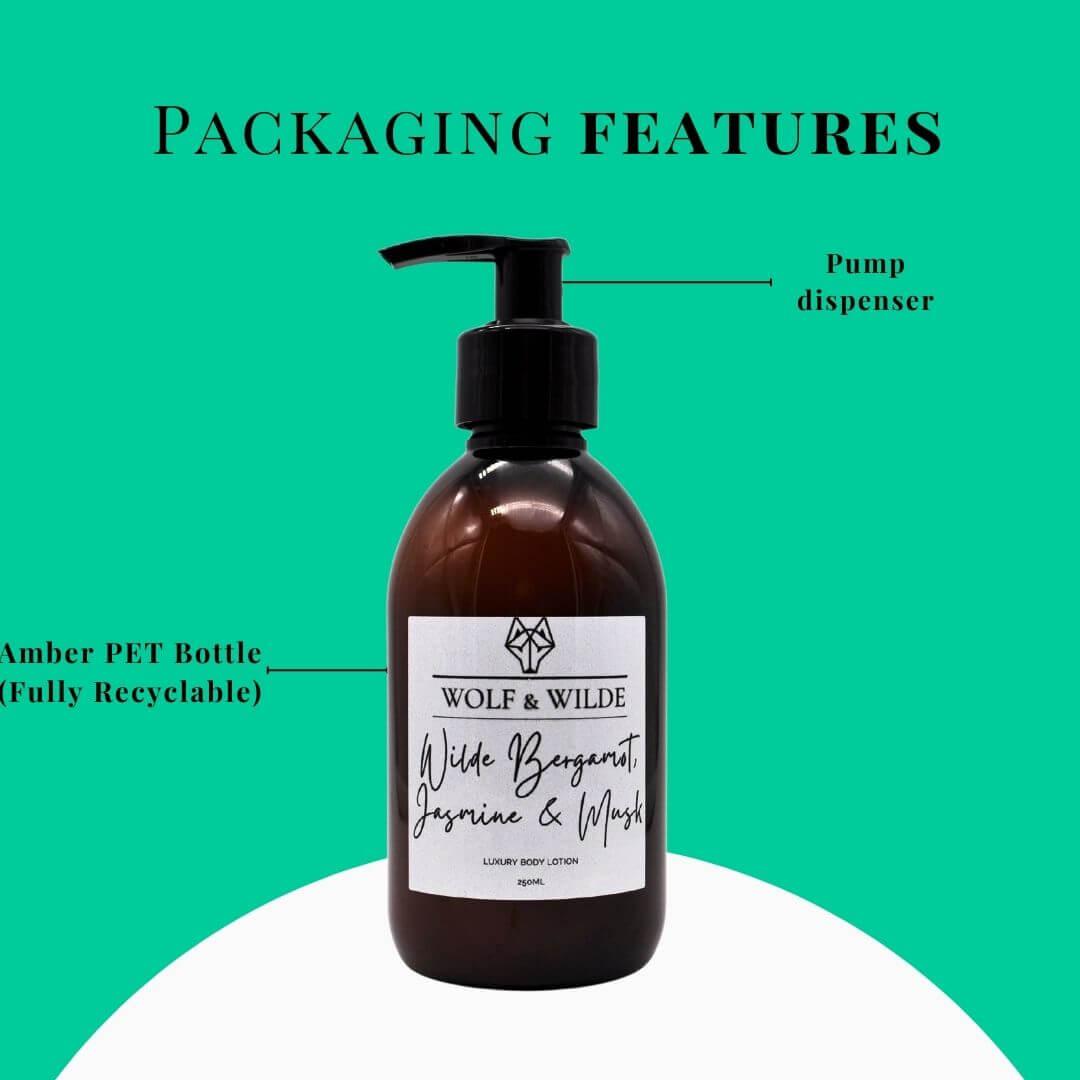 Wilde Bergamot, Jasmine &amp; Musk Luxury Body Lotion 250ML - Toi ‘n’ Moi Ltd